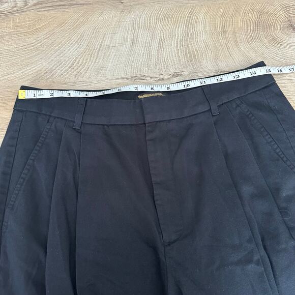 Banana Republic Factory Pleated Cotton Trouser Pant Black 8 - Picture 8 of 10